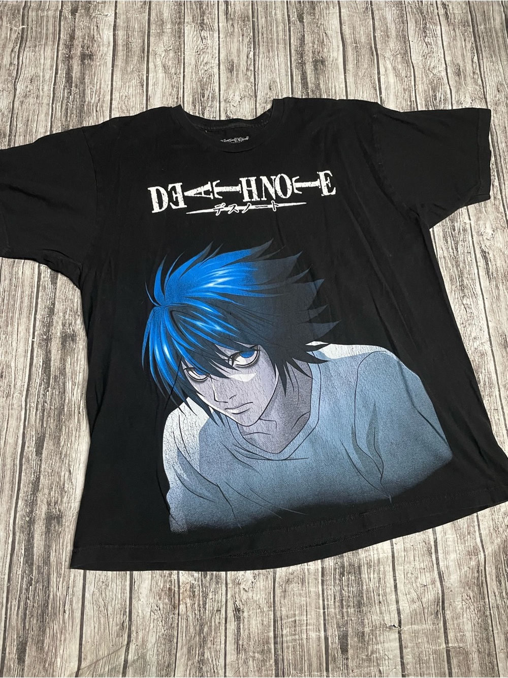 Adult XL DeathNote Anime Graphic Shirt Good Condition Minor Flaws Heavy Cracking